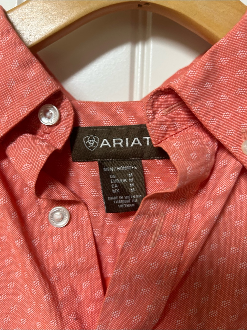 Ariat Men’s Coral Short-Sleeve Button-Down with Micro Dot Print
